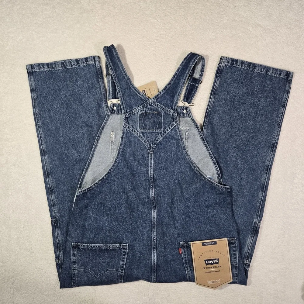 $120 Levis Workwear Loose Overalls Mens Size XL Denim Cotton Blue